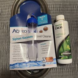 Aqueon Siphon Vacuum Gravel Cleaner (medium 5”) and Seachem Flourish Excel (250 ml)