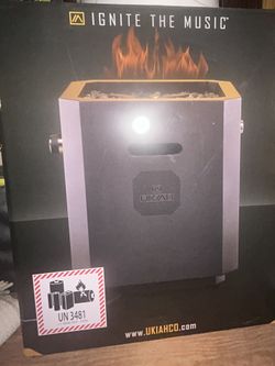 UKIAH The Note - Deluxe Portable Gas Fire Pit with Patented 2.0 Beat to Music Sound System, Black (TK-5