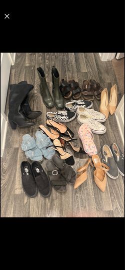 Box of women’s shoes size 9