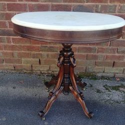 1850’s Victorian Rosewood Occasional Table with Marble Top
