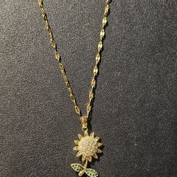 Stainless Steel Necklace And Pendant Gold Color 