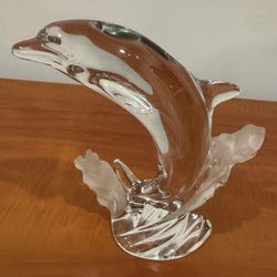 Natchmann Crystal Dolphin Glass Figurine
