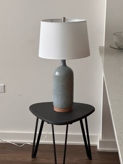 Two blue lamps