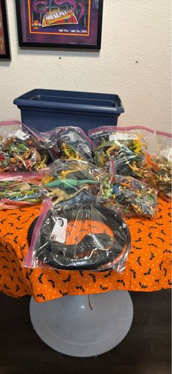 Bags of rubber dinosaurs