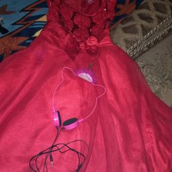 Girls Sz16 Christmas Dress & Unicorn Headphones