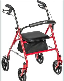 Red Rollator Walker