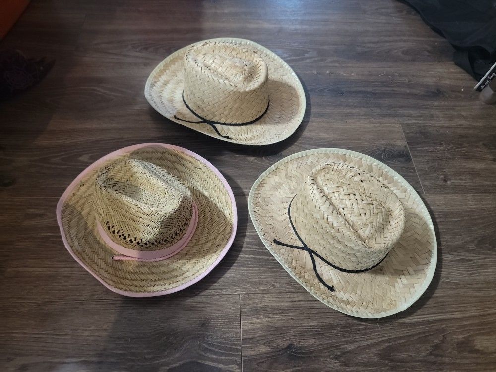 Halloween Costume Cowgirl Youth Pink Jat And Two Adult Cowgirl/boy Hat For Family, Mom, Dad, Kids Once Used
