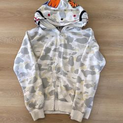 Bape Mens White Cream & White Hoodie 