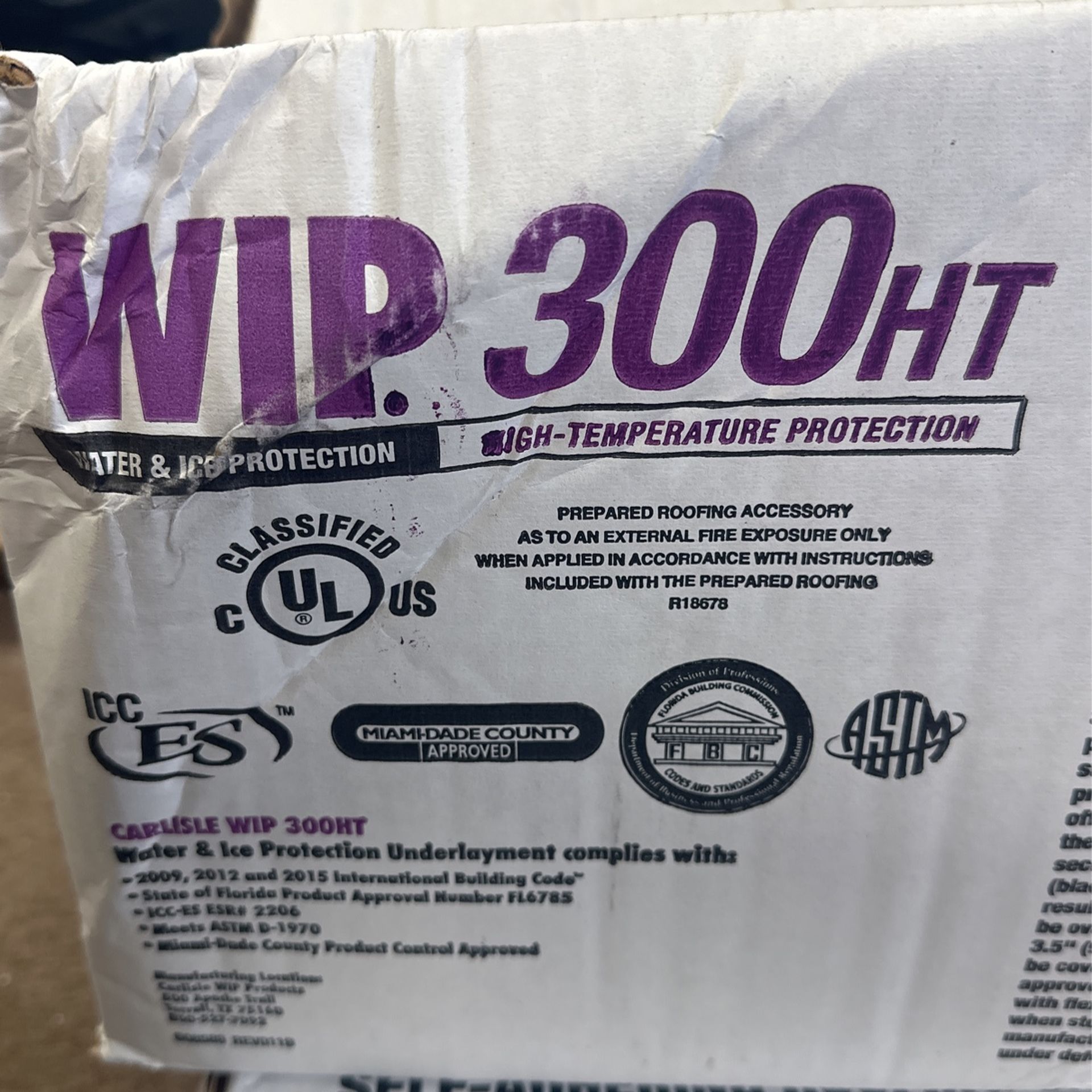 WIP 300ht Roofing Underlayment