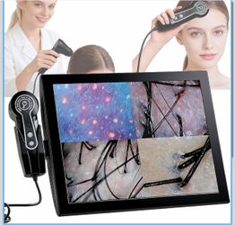 Cámara profesional de cuero cabelludo de 15 pulgadas para salones y spas - Dispositivo de análisis de cabello y cuero cabelludo triple espectral de al