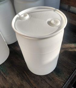 30 Gal Close Head Natural Plastic Barrel  Water Storage  Barrels  Gray Water Waste Motor Oils Liquids Tents Recycling  Gas Containers Diesel Fuel Can