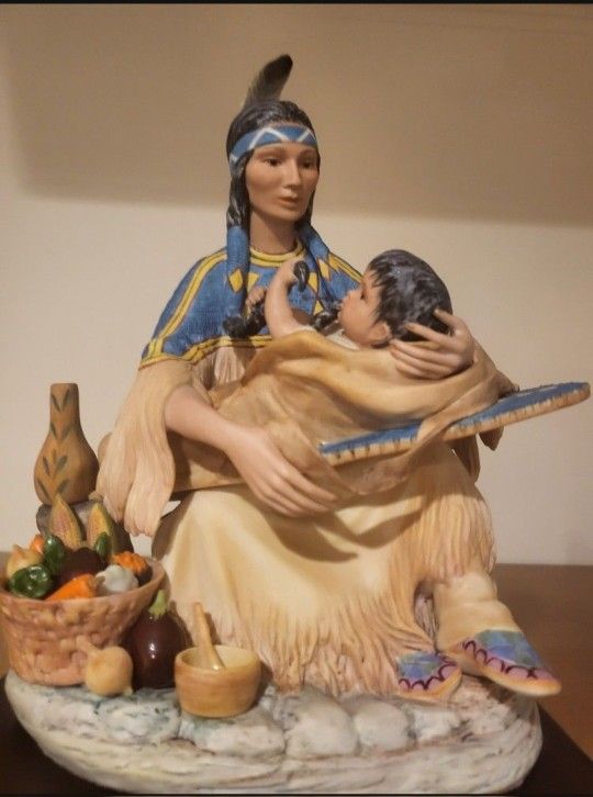 12.5"  Vintage Limited Edition Cybis Porcelain Native American Shoshone Sacajawea Sculpture