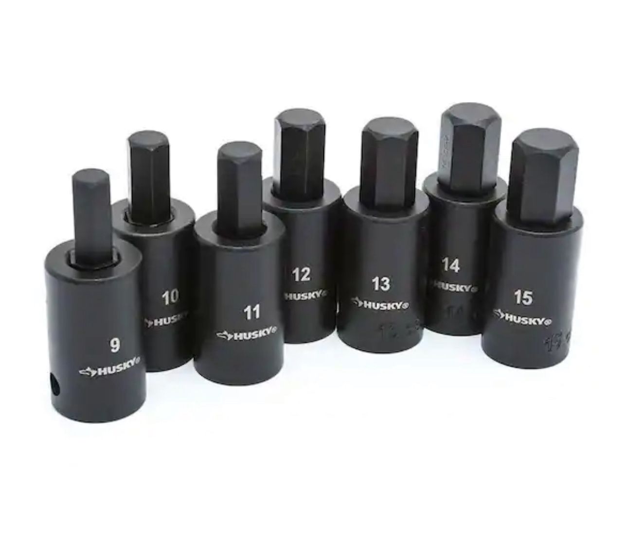 Husky 1/2 in. Drive Hex Bit Impact Socket Set MM (7-Piece)