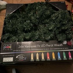 24” Pre lit Wreath LED 