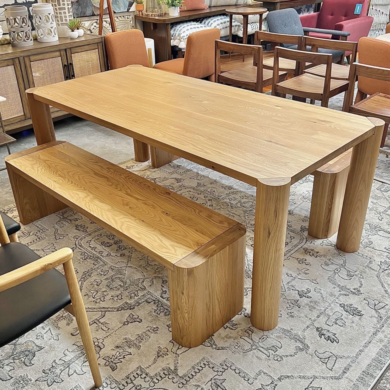 Free Delivery NEW West Elm Rounded Dining Bench, FSC® Certified Solid White Oak Wood (Retail $1,000)