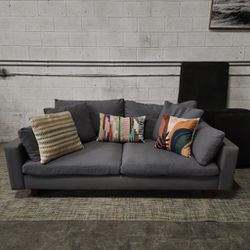 West Elm Harmony Gray Sofa Couch Loveseat Washable Pillows Free Delivery!
