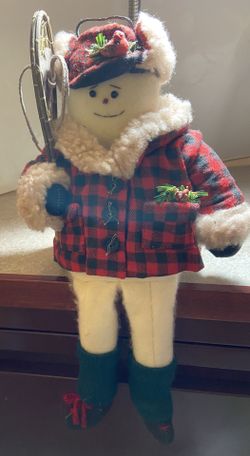 Cute sitting Christmas snowman decor