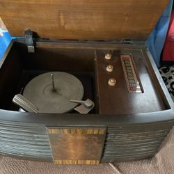 VINTAGE BENDIX 656A TABLETOP WOOD TUBE AM RADIO PHONOGRAPH RECORD PLAYER