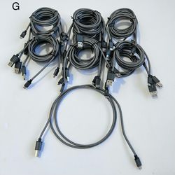 20 Micro USB Type B Charging Cables 51” Braided Gray Android Charger Lot