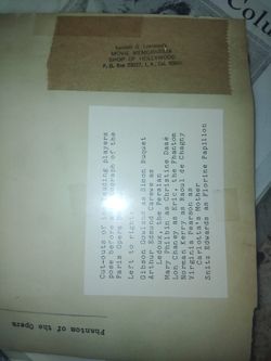 Phantom Of The Opera Memorabilia