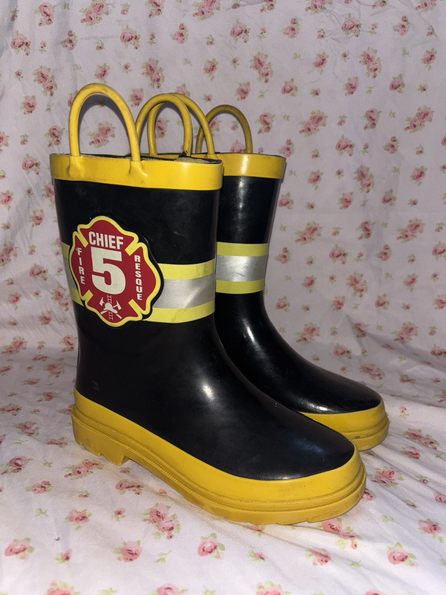 Kids Firefighter Rain boots Size 13