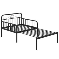 Giantex Metal Twin Bed Frame, Convertible Sofa Bed with Headboard & Armrests, Pull-Out Sleeper Chair Bed for Small Spaces Dorm Guest Apartment, Suitab