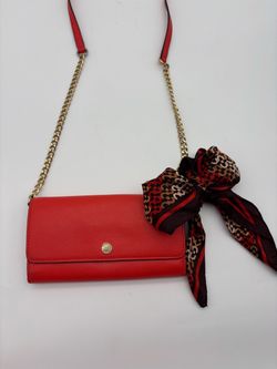 Michael Kors Red Saffiano Wallet on Chain