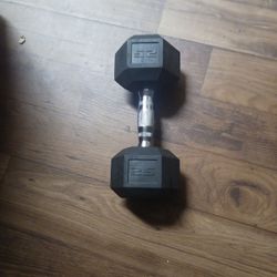 Pair of Hex Rubber Dumbells 25lbs