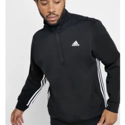 Adidas Men’s  Pullover  Sweatshirt hoodie – less Jacket Shirt Stripes Black Large 