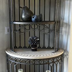 Elegant Baker’s Rack – Metal & Stone