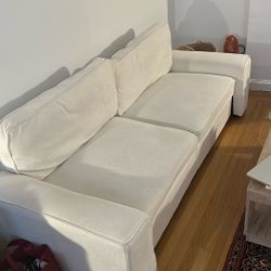 Deep Seated, Soft, White Couch - Minimal Wear 