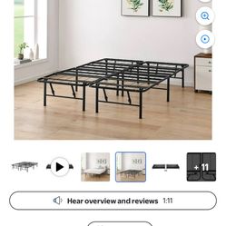 Mainstays 14" High Quad Fold Steel Platform Bed Frame, Queen