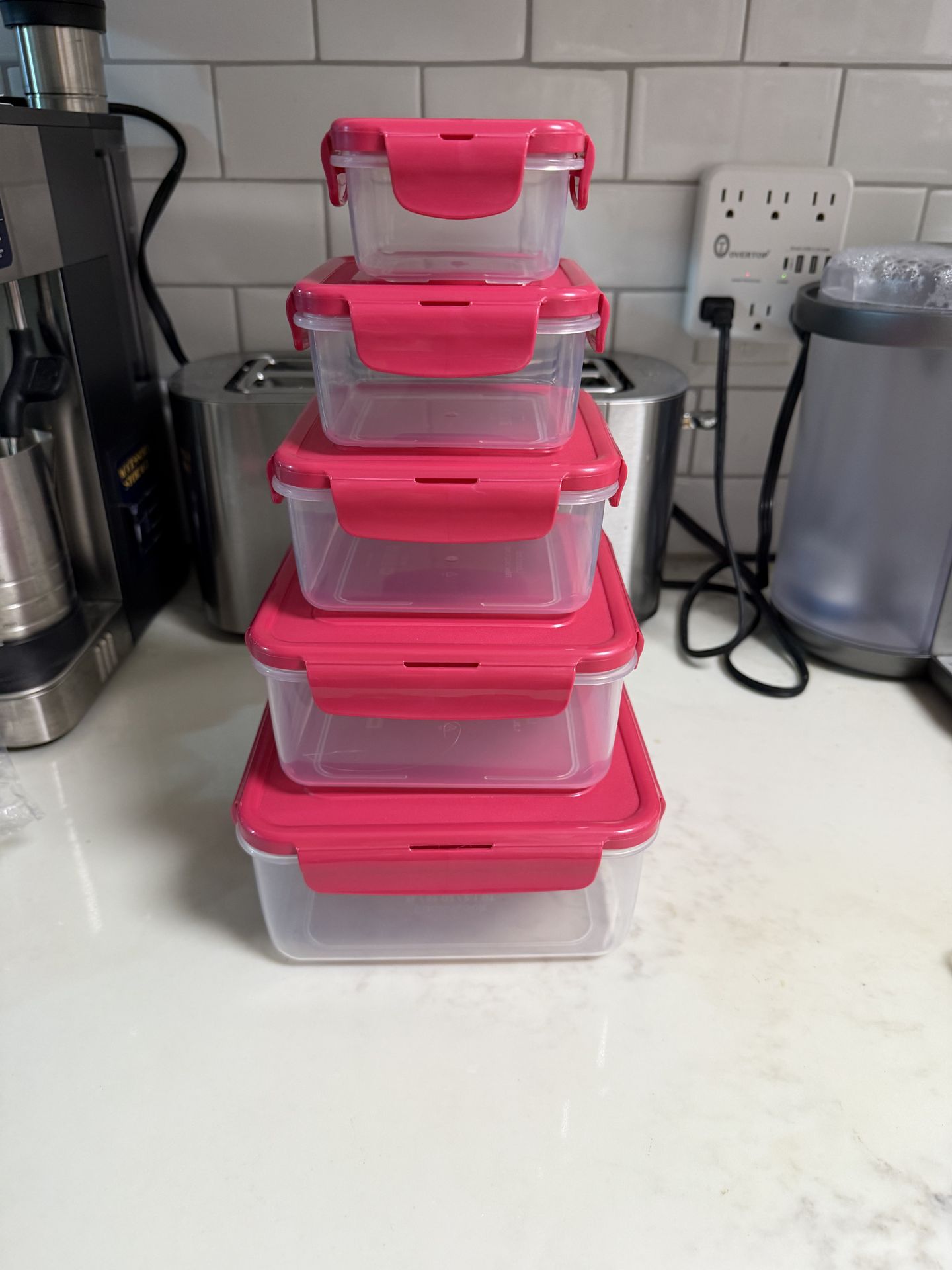NEW Lock & Lock set of 5 matching Storage Containers - all fit in one for storage