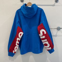 Supreme Cropped Panels Hooded Sweatshirt, Size L. Brand New
