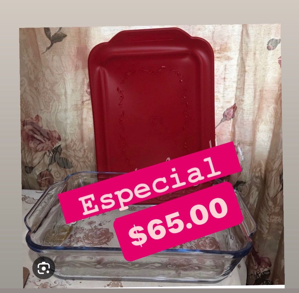 Especial $65.00 Molde De La Lasaña 6qt De La Fantasia 9x13 Con Tapa Roja Princess House