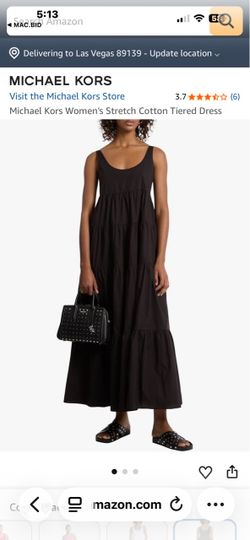 Michael Kors Women's Stretch Cotton Tiered Dress