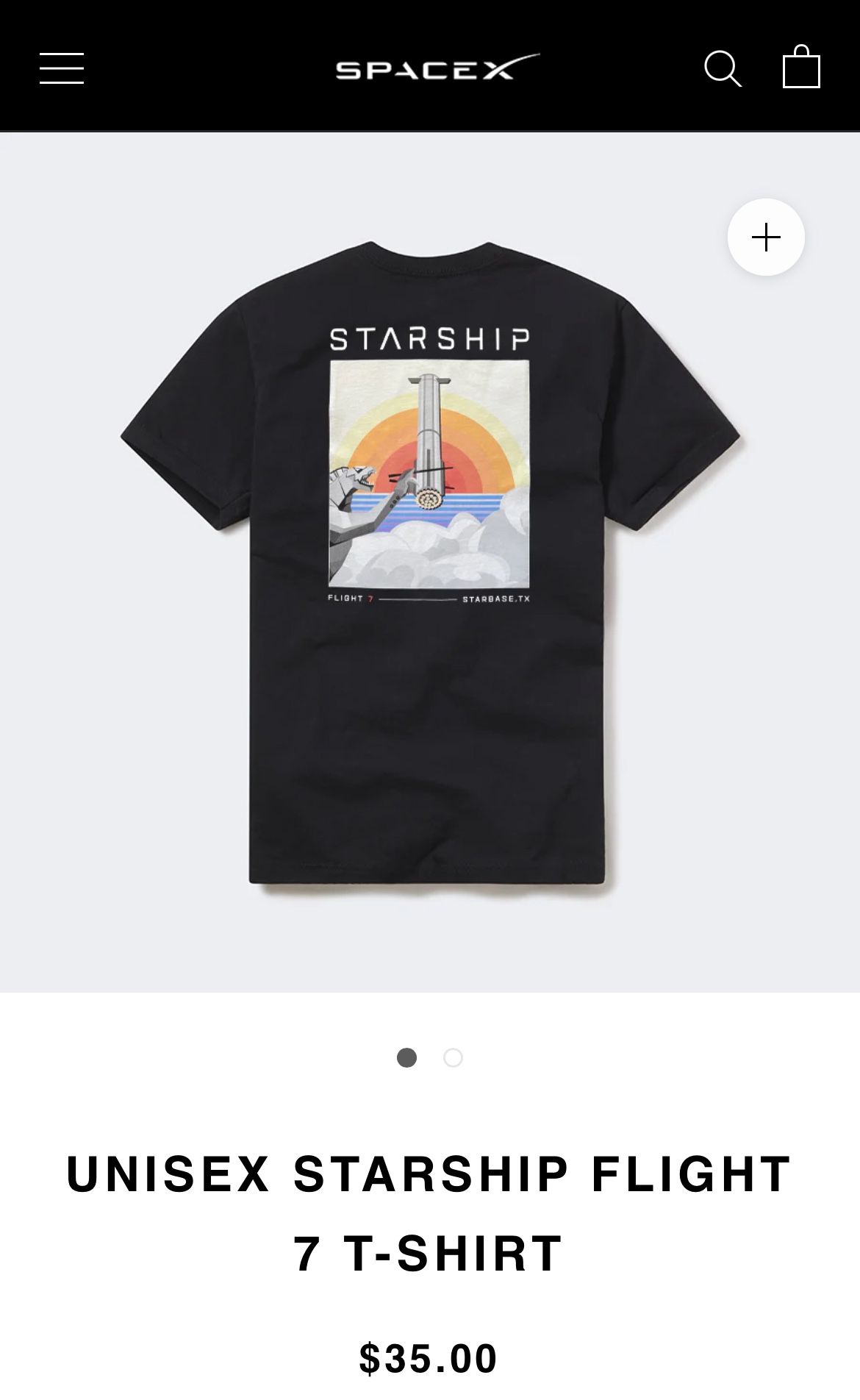 Space X UNISEX STARSHIP FLIGHT 7 T-SHIRT