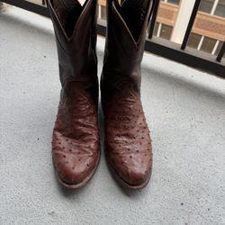 Tecovas - Ostrich Maroon Cowboy Boots