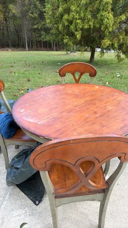 Round Wood Dining Table with Chairs