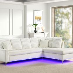 LED Light SECTIONALS THREE COLORS TO CHOOSE FROM  GRAY, WHITE AND BLACK 