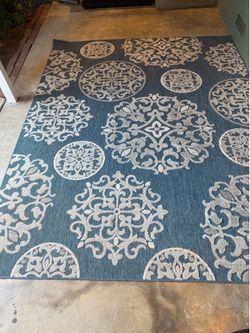 Indoor/Outdoor Rugs - Blue - Set of 2
