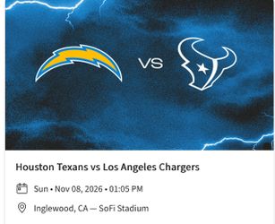 2 tickets Chargers Vs Texans