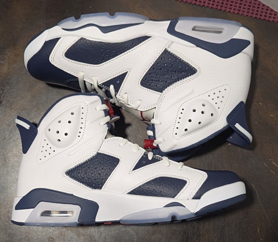 Nike Air Jordan 6 Retro Olympic White Midnight Navy Size 9 Replacement Box