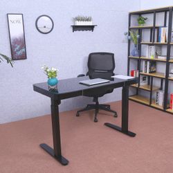 Tempered Glass 47" Standing Desk - Black