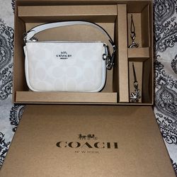 NIB White Coach Mini Handbag
