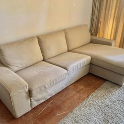 Beige Kivik 110 x 64 in 2pc Sectional Chaise Sofa by IKEA