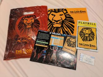 2006 The Lion King broadway musical show program book, Playbill, Pantages seat map, ticket & bag