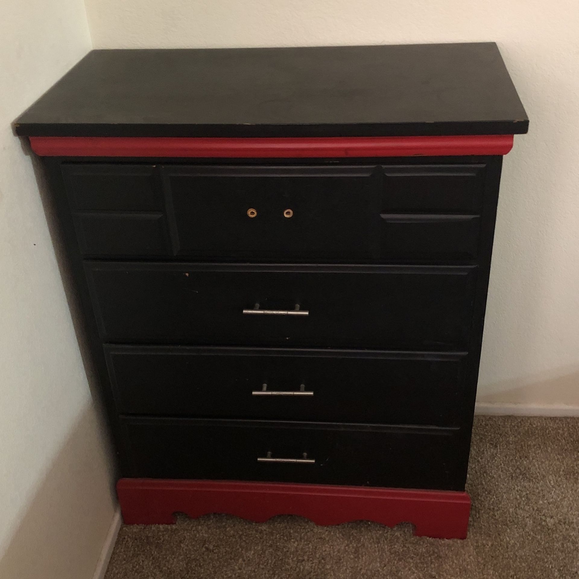 Black And Red Dresser
