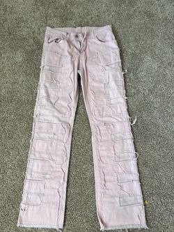 Pink stacked pants