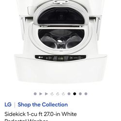 NEW IN BOX LG SIDEKICK PEDISTAL WASHER WITH A 3 YEAR EXTENDED WARRANTY FULLY TRANSFERABLE 1/14/26